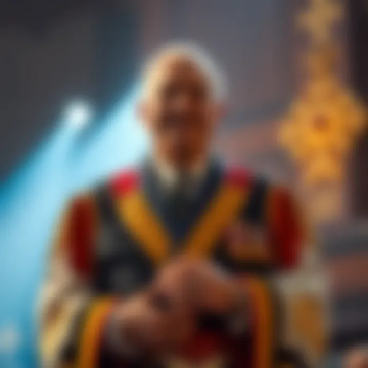 New 32ยฐ Mason Ceremony A man in ceremonial attire celebrating his achievement as a 32ยฐ Mason during a formal ceremony.