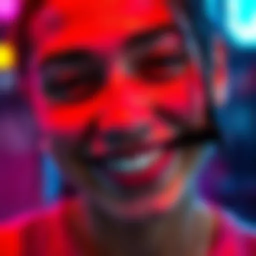 A close-up of a person showing off their new eyebrow and conch piercing, smiling happily