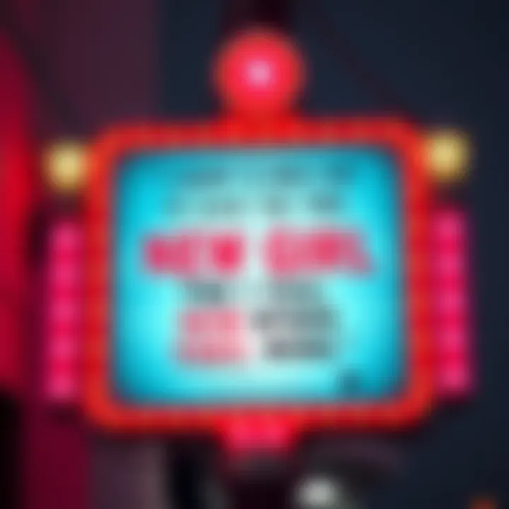 A colorful sign featuring a famous quote from New Girl, showcasing the show's humor and charm.