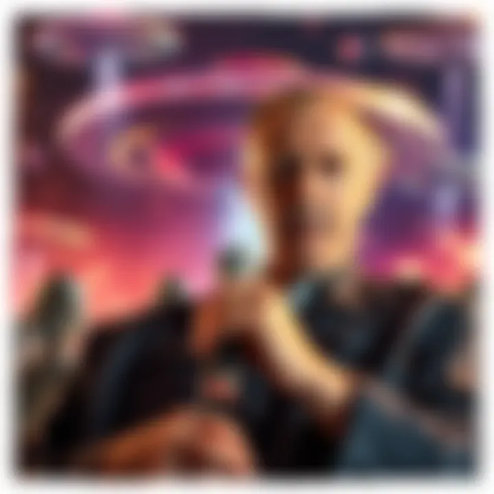 Rep. Burlison speaking about new propulsion technology connected to Tic Tac UFO claims, with a backdrop of UFO imagery.