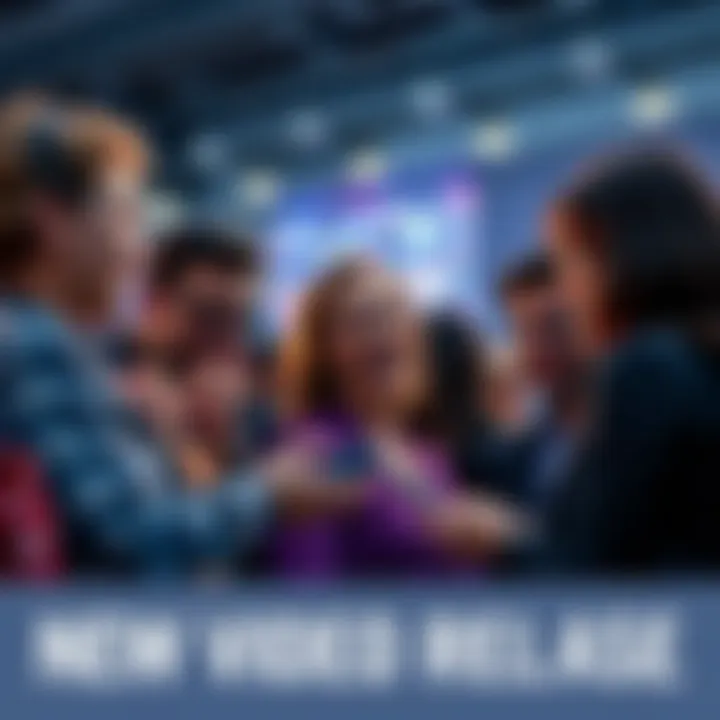 A group of people discussing a new video release on social media, with excitement and curiosity