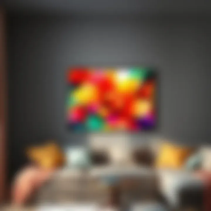 A vibrant piece of wall art that adds color and warmth to a room