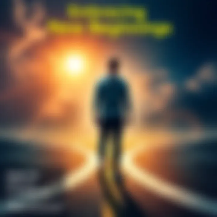 A person standing at a crossroads, symbolizing choices in life and personal growth