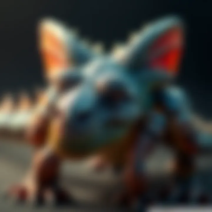 A detailed view of the newly discovered female adult tridactyl, showcasing its unique features and coloration.