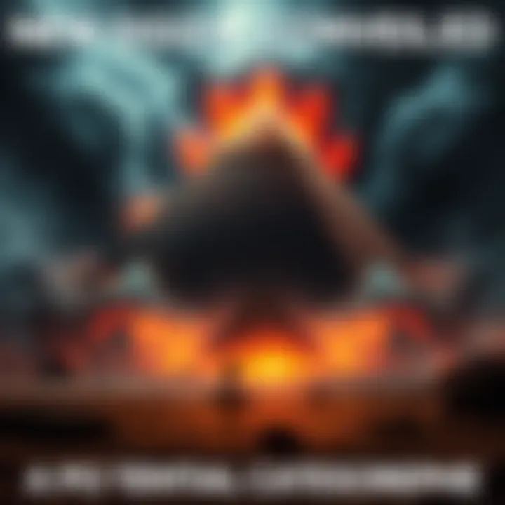 A dramatic portrayal of the New Giza Pyramid shrouded in mystery and intrigue, hinting at possible hidden dangers.