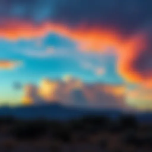 View of New Mexico's sky showing unique cloud formations and colors on June 3rd, indicating significant atmospheric changes.