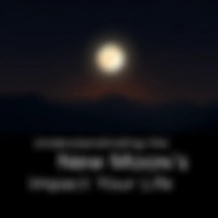 A dark sky with a glowing new moon surrounded by stars, representing a time for new beginnings and personal growth