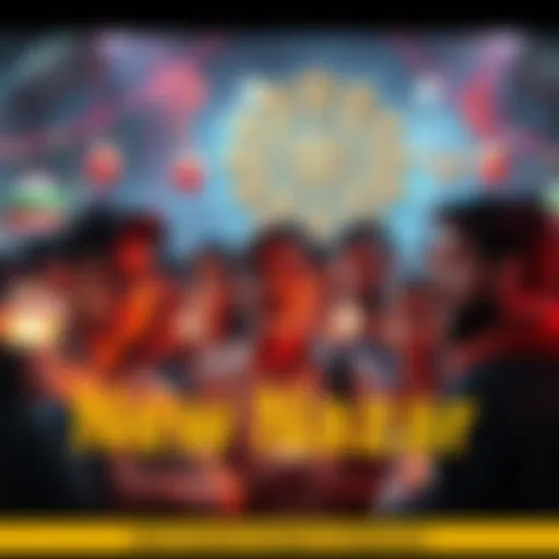 A group of people discussing the new nazar trend, looking concerned and curious, with symbols associated with nazar in the background.