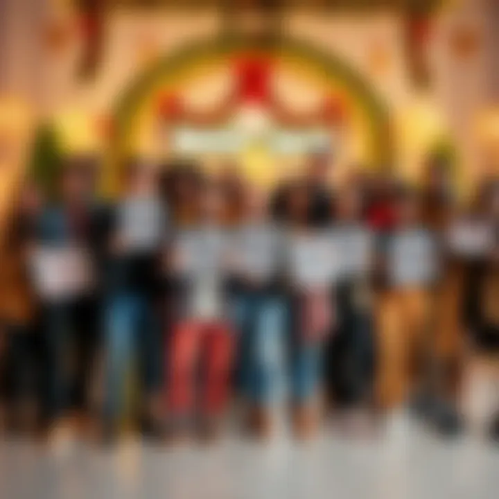 New Year, New Attitude A group of diverse people standing together with confident smiles, holding signs that promote positivity and reject negativity, surrounded by festive decorations symbolizing new beginnings.