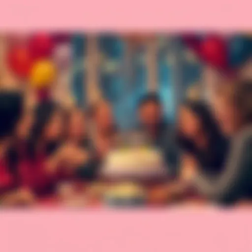 A Capricorn celebrating their birthday on New Year's Day with friends, enjoying cake and party decorations, surrounded by festive decorations like balloons and confetti.