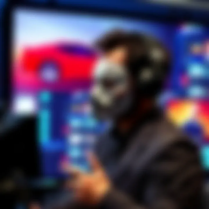 A news anchor wearing a skin mask during a live broadcast, surprising viewers
