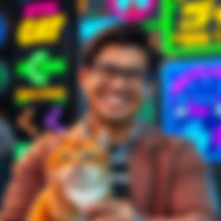 Nick Fuentes on video, smiling and talking about a catboy while saying he's cute, with colorful graphics in the background.