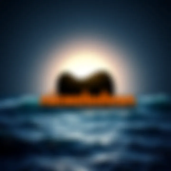 A graphic showing the Nickelodeon logo next to an outline of Epstein's island, with ocean waves in the background.