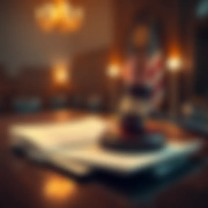 Nick's Decision on January 6th Indictment A courtroom scene showing a gavel and legal documents, symbolizing the decision not to indict.