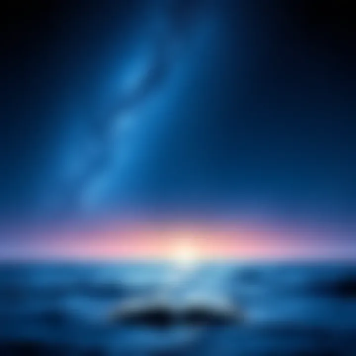 A serene night sky filled with stars above a calm ocean, symbolizing night and water magic in books.