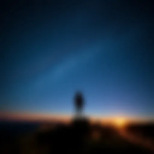 A person standing on a hill under a starry sky, looking excited about thrilling night adventures.