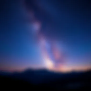 Night sky over mountains A stunning view of a starry night sky with mountains in the foreground, inviting reflection on nature and the universe.