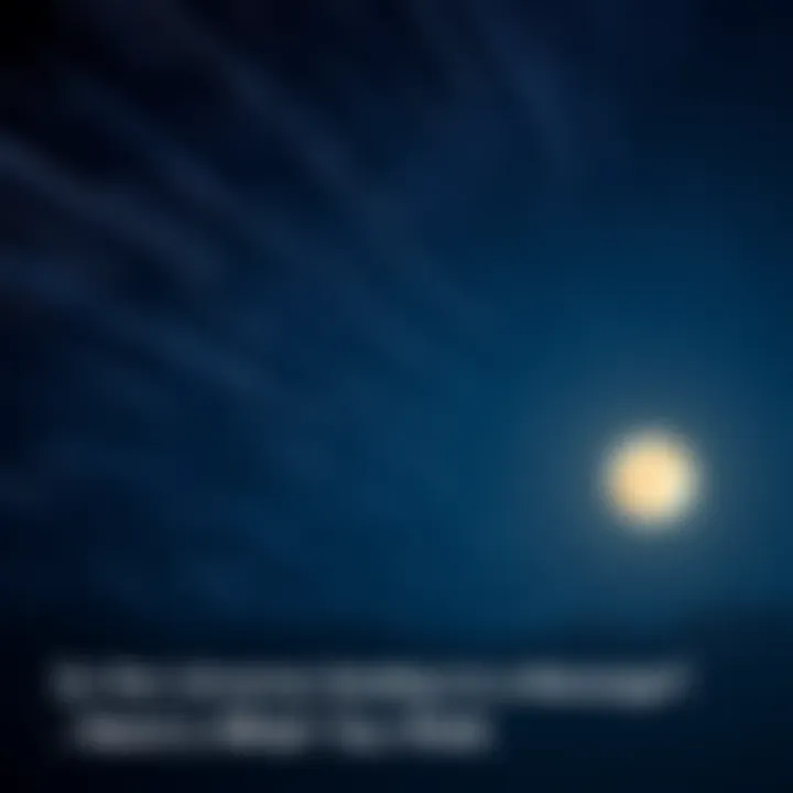 A dark night sky filled with bright shooting stars and a glowing full moon, representing cosmic signs.