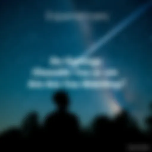 A person gazing at the starry night sky, contemplating sightings and encounters, with a silhouette of trees in the foreground.