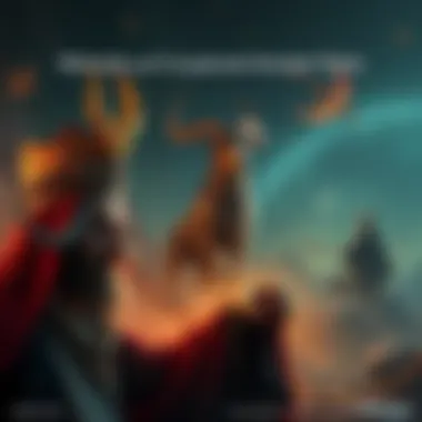 Artistic representation of Nimrod and Marduk with celestial symbols of Orion and Taurus in the background