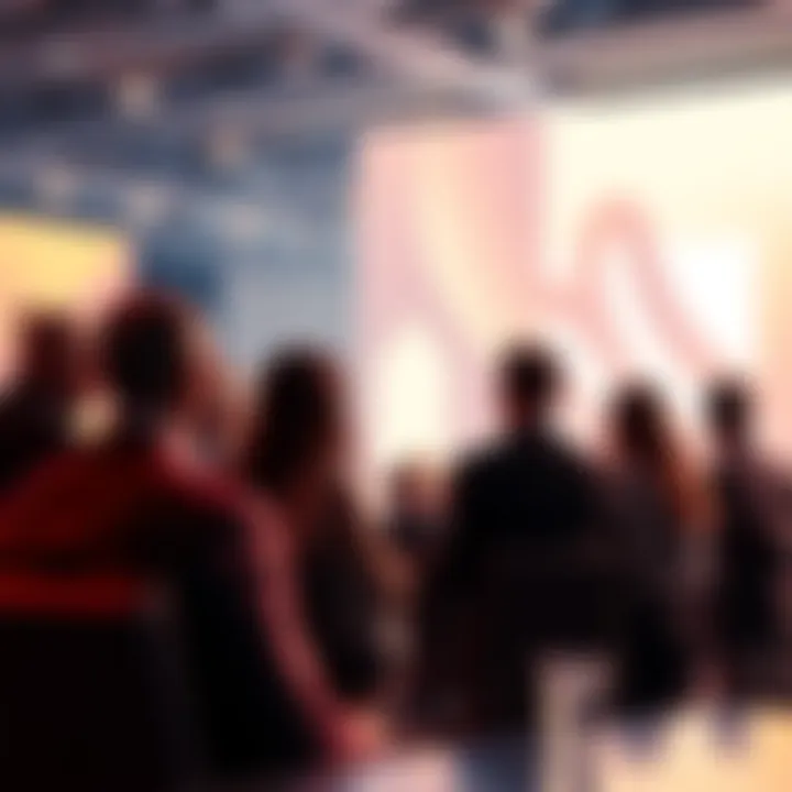 A group of people at an economic forum discussing the no-buy trend and its impact on consumer behavior