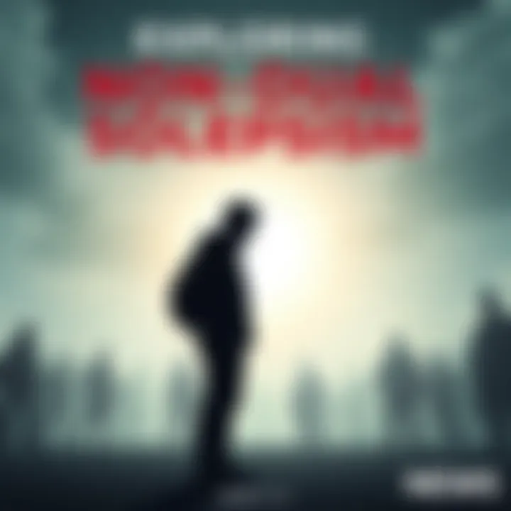 A silhouette of a person surrounded by shadowy figures representing others, highlighting the idea of individual awareness versus perceived reality.