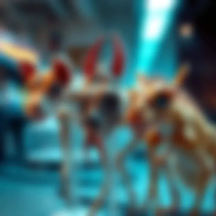 Three unique non-human specimens showing distinct features and structures in a research lab setting