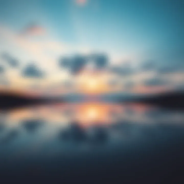 Nonduality and Dual Thinking A serene landscape showing a yin-yang symbol in the sky, with a split horizon representing life and death, emphasizing the balance between dual thinking and nonduality.