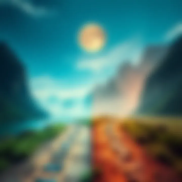 A visual representation showing two diverging paths, symbolizing phenomenological and metaphysical nonduality, with distinct scenery on each path.