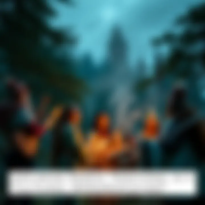 Group of people engaging in Nordic rituals surrounded by nature, with traditional music playing in the background.