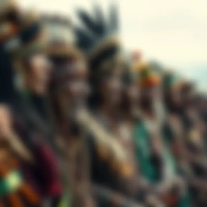 A group of northern tribespeople gathered, showing a mix of traditional and modern attire, reflecting cultural shifts away from their deities.