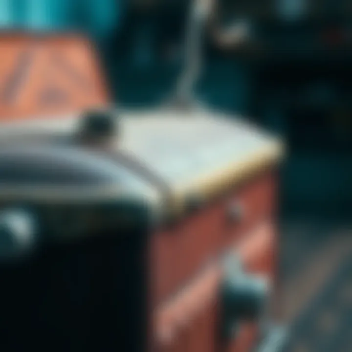 A nostalgic creation from the past A close-up of a vintage item, showcasing its design and texture, evoking memories of the past