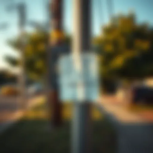 A handwritten notice on a telephone pole invites locals to share their dreams, surrounded by trees and a sidewalk.