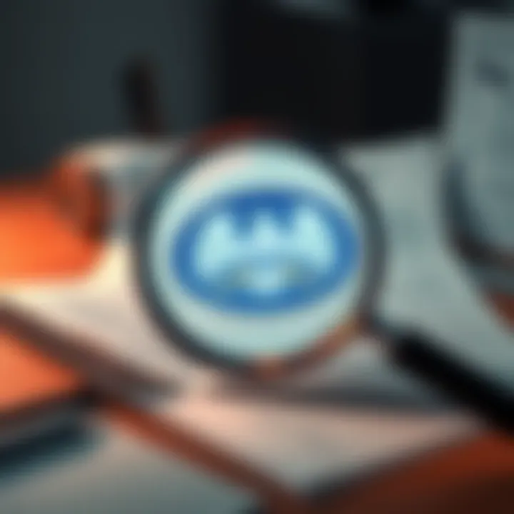 A document with the NSA logo exposed on a desk, with a magnifying glass highlighting key sections, representing the leak of sensitive information.