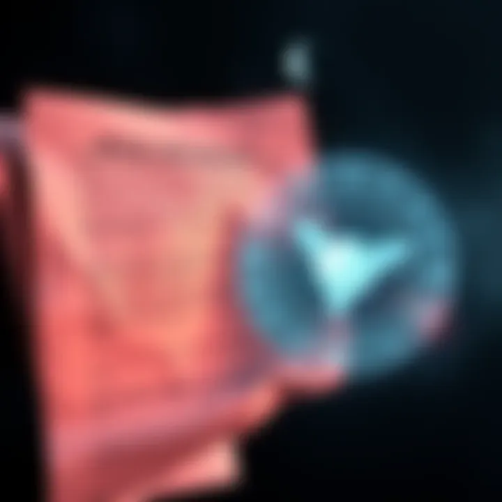 A visual representation of NSA documents related to UFOs alongside a database symbol representing the Moongraph database