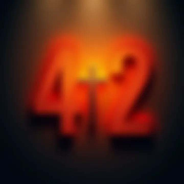 Number 42 with a cross The number 42 is displayed alongside a simple cross symbol, representing a connection to biblical themes and Jesus.