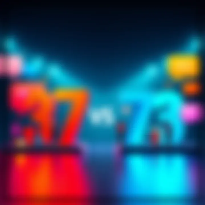 A graphic illustrating a lively debate between the numbers 37 and 73, featuring colorful speech bubbles and icons representing opinions.