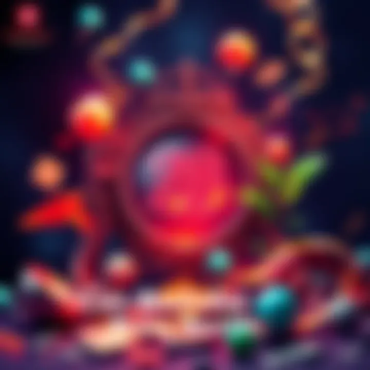 Artistic representation of numerology with elements symbolizing wealth and creativity