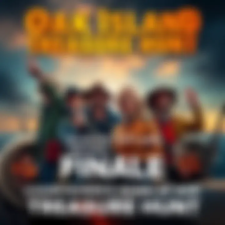 A group of treasure hunters on Oak Island, looking excited as they prepare for the final season of their adventures.