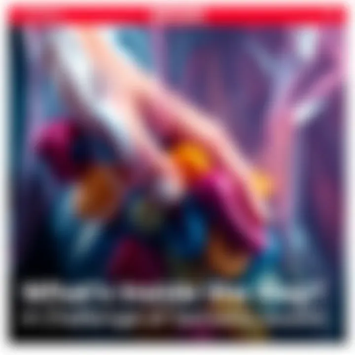 A close-up of a hand feeling various textures and colors of an object in a bag