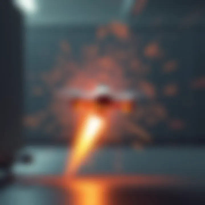 A still from the video showing an object in motion, appearing to drop a payload while aligning with a trajectory.