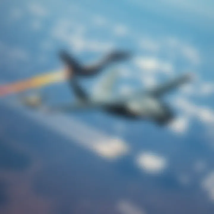 An unidentified object is seen trailing behind an MQ9 drone while an SU27 conducts a fuel dump, showcasing the dynamics of aerial activity