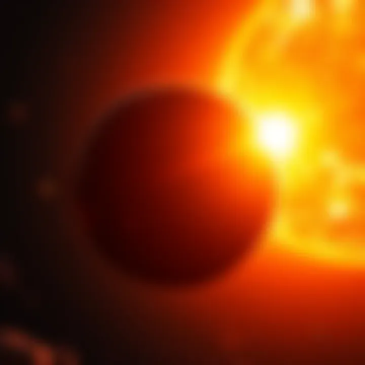 An unusual object flying close to the Sun, with bright solar rays surrounding it.