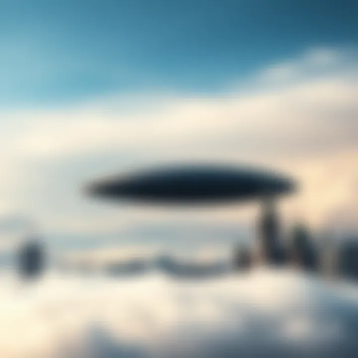 Object Over Ottawa An unidentified object is seen drifting over the skyline of Ottawa, with clouds in the background.