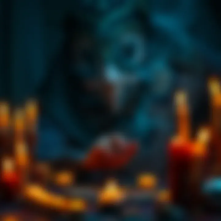 A person performing a ritual surrounded by candles and mystical symbols, demonstrating the impact of occult practices on life changes.