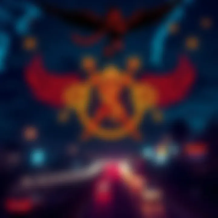A visual representation of occult symbols intertwined with imagery reflecting tantra practices, set against a Hollywood backdrop.