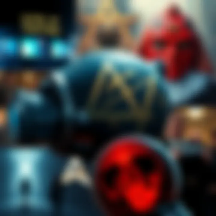 A collage of iconic movie scenes with hidden occult symbols and themes, featuring symbols like the Eye of Horus and pentagrams.