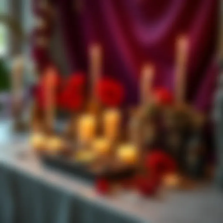 Unique handmade offerings dedicated to the goddess Aphrodite, showcasing flowers, candles, and personal items arranged beautifully on an altar.