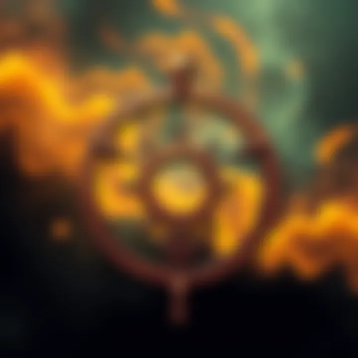 Symbol representing Ofun Nabe with elements of Ogun and Oya, featuring earth tones and abstract forms