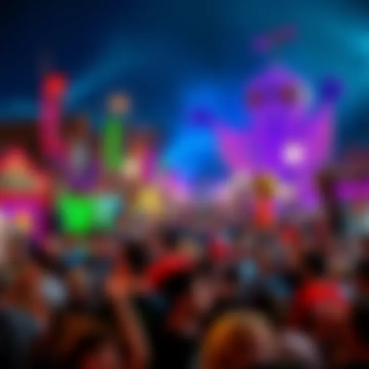 Ohio Monsterfest Event A lively crowd gathered at Ohio's Monsterfest with colorful decorations and costumes celebrating the event.